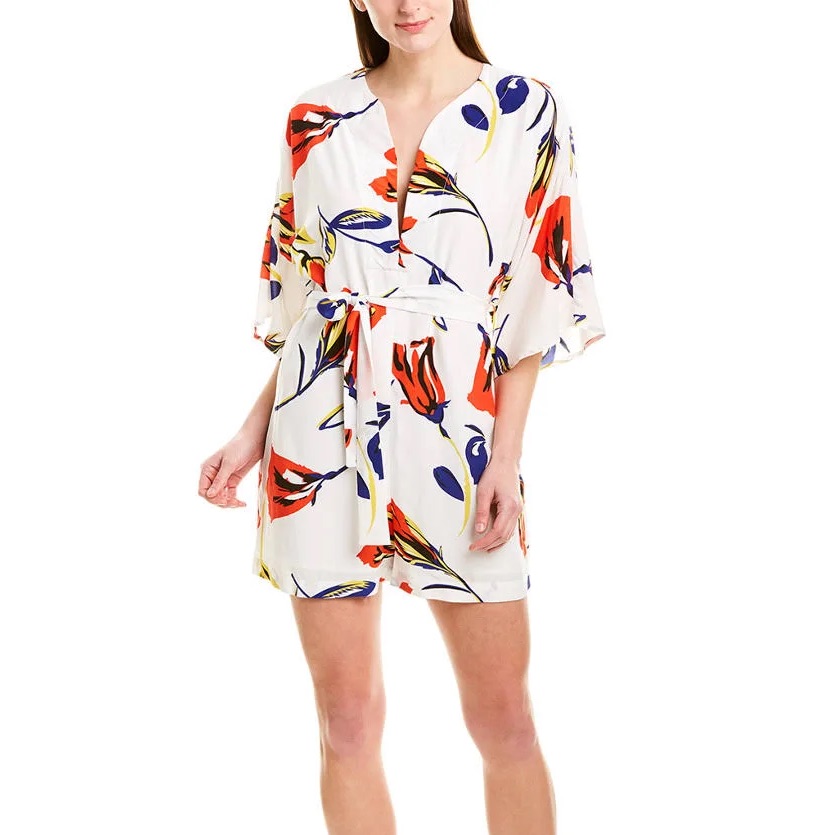 Anthropologie Corey Lynn Calter (Xs) “Reeva” Romper - White Red Floral Print
